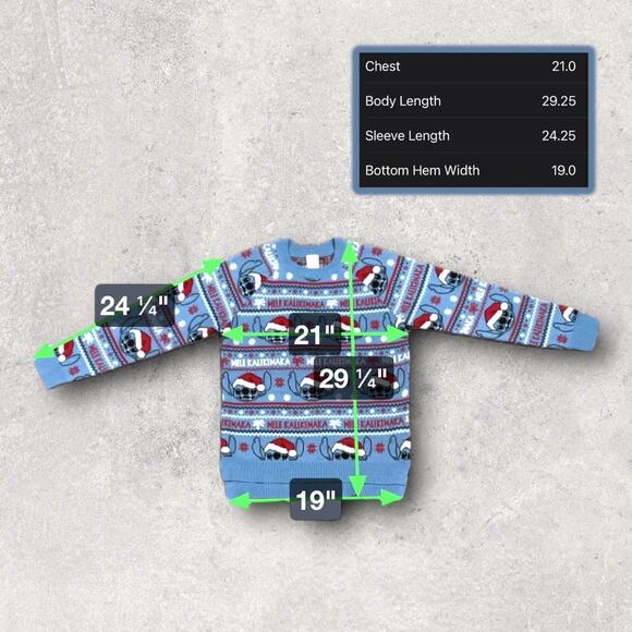 ★ Disney Stitch Mele Kalikimaka Knitted Hawaiian Themed Ugly Christmas Sweater ★ - Picture 5 of 7